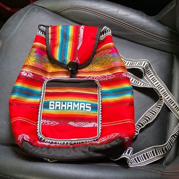 Bahamas Multicolored Back Pack Tote - Picture 1 of 5